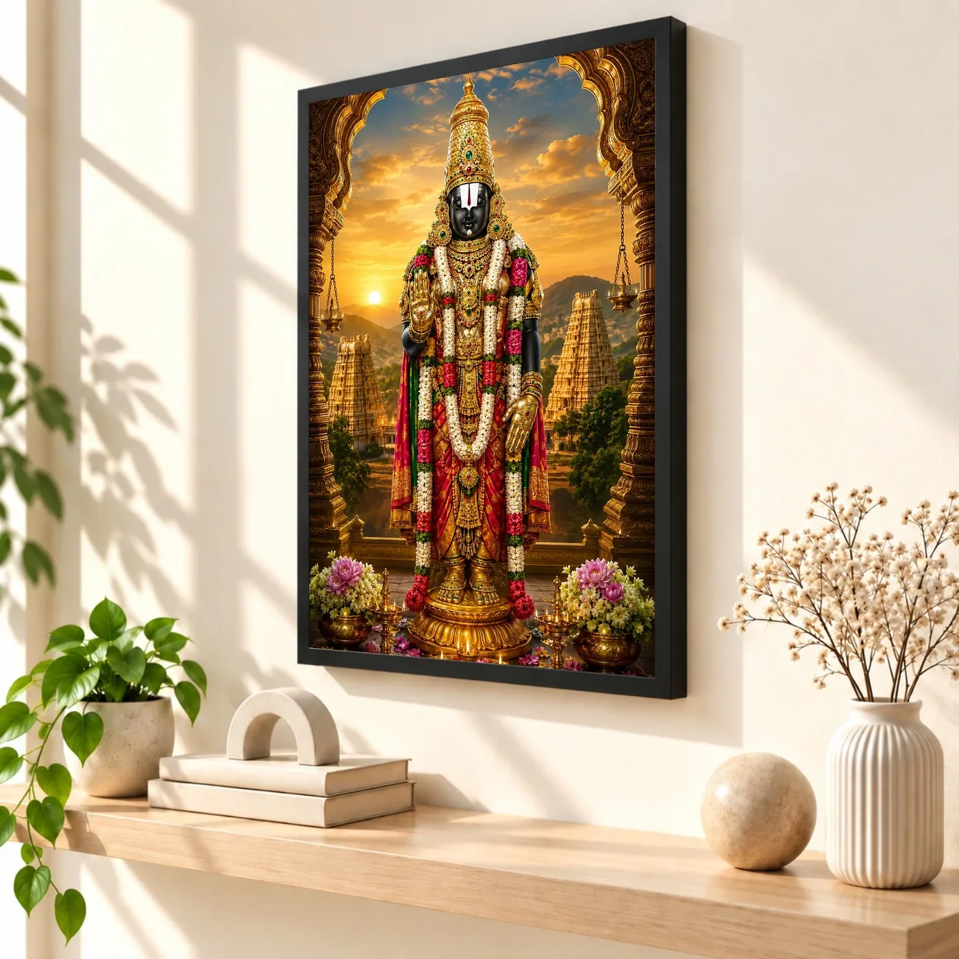 Tirupati Balaji Serene Sunrise Blessing Photo Frame, view 2