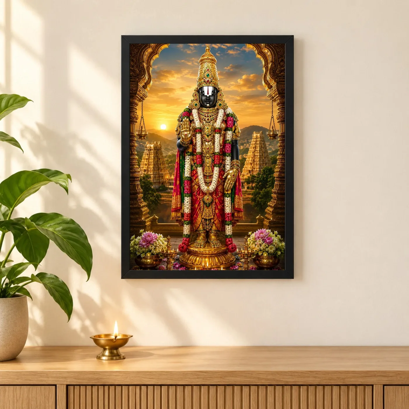 Tirupati Balaji Serene Sunrise Blessing Photo Frame, view 3