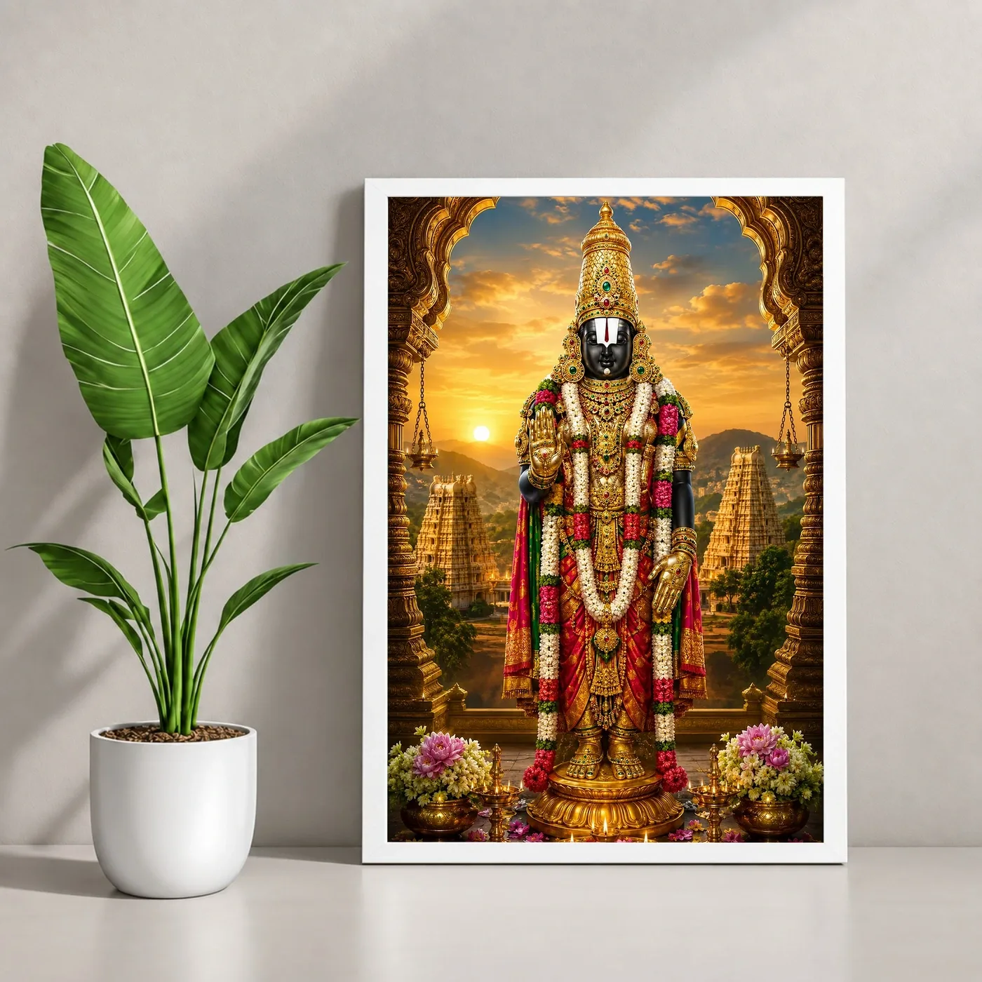 Tirupati Balaji Serene Sunrise Blessing Photo Frame, view 4