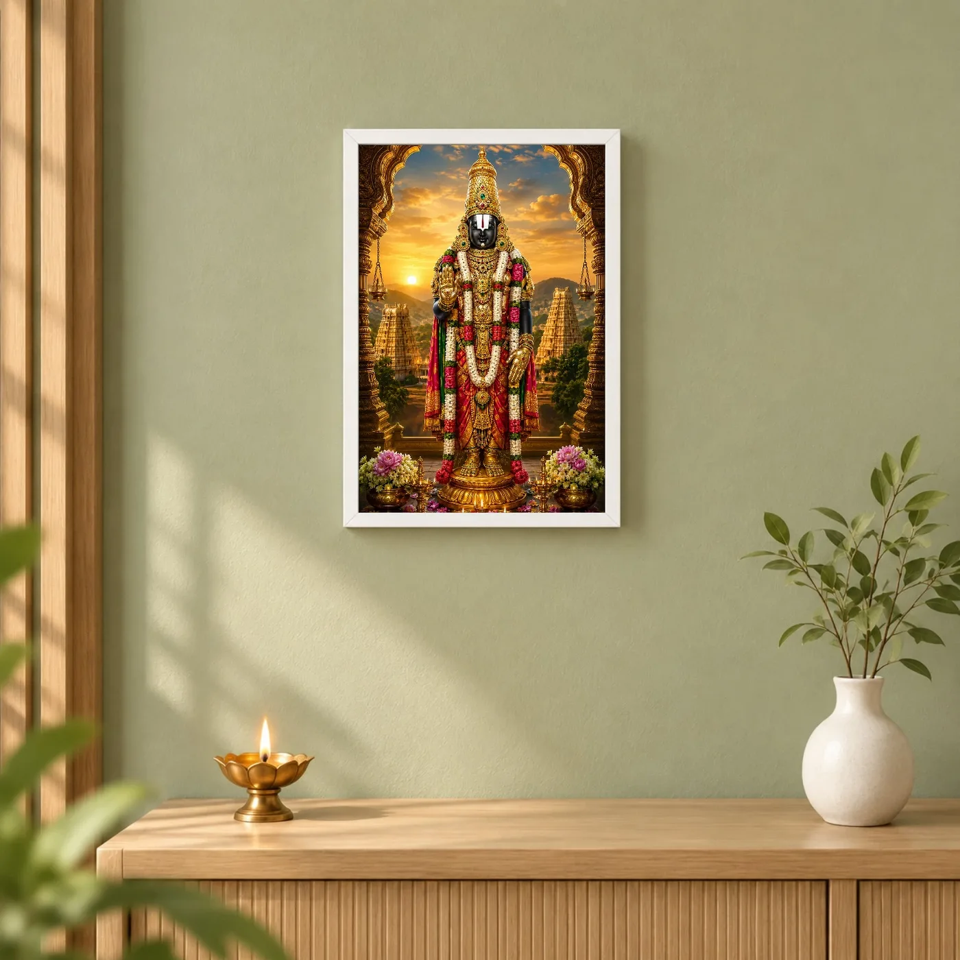 Tirupati Balaji Serene Sunrise Blessing Photo Frame, view 6