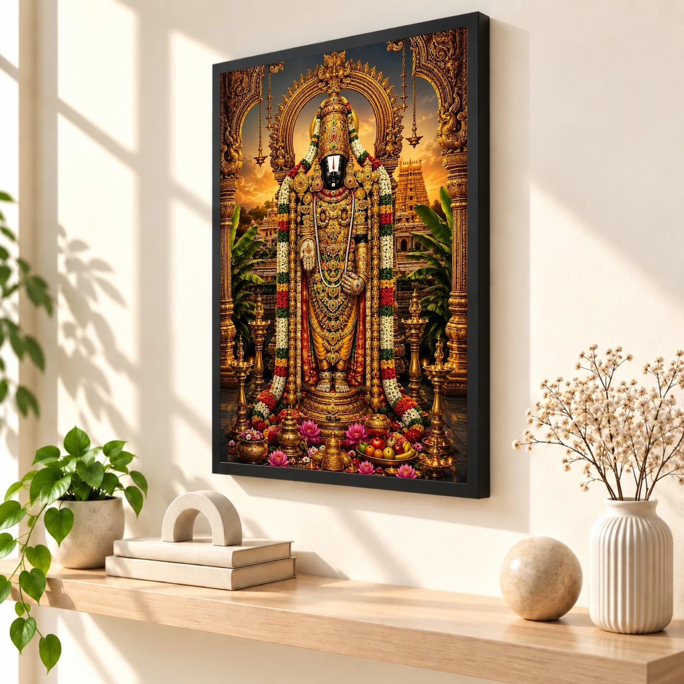 Tirupati Balaji Traditional Indian Miniature-Inspired Devotional Art Photo Frame, view 2
