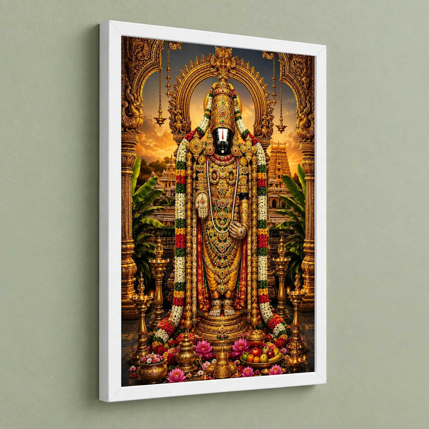 Tirupati Balaji Traditional Indian Miniature-Inspired Devotional Art Photo Frame, view 5
