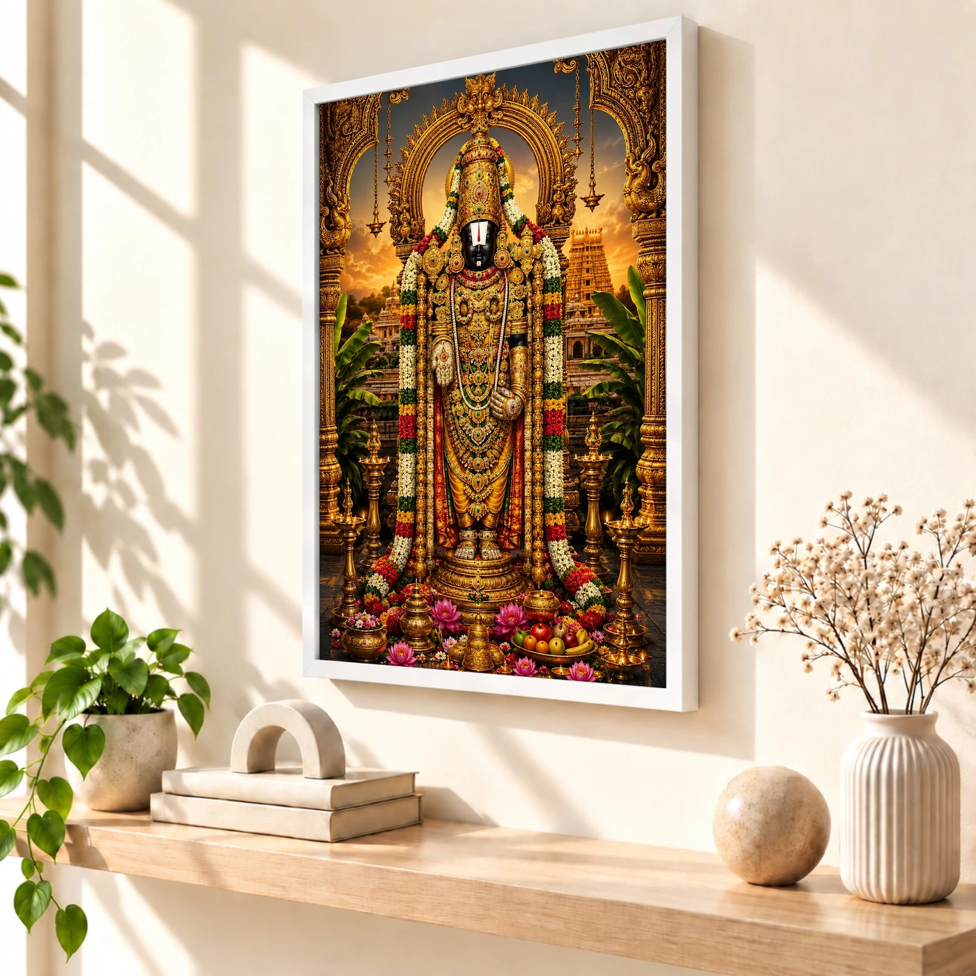 Tirupati Balaji Traditional Indian Miniature-Inspired Devotional Art Photo Frame, view 7