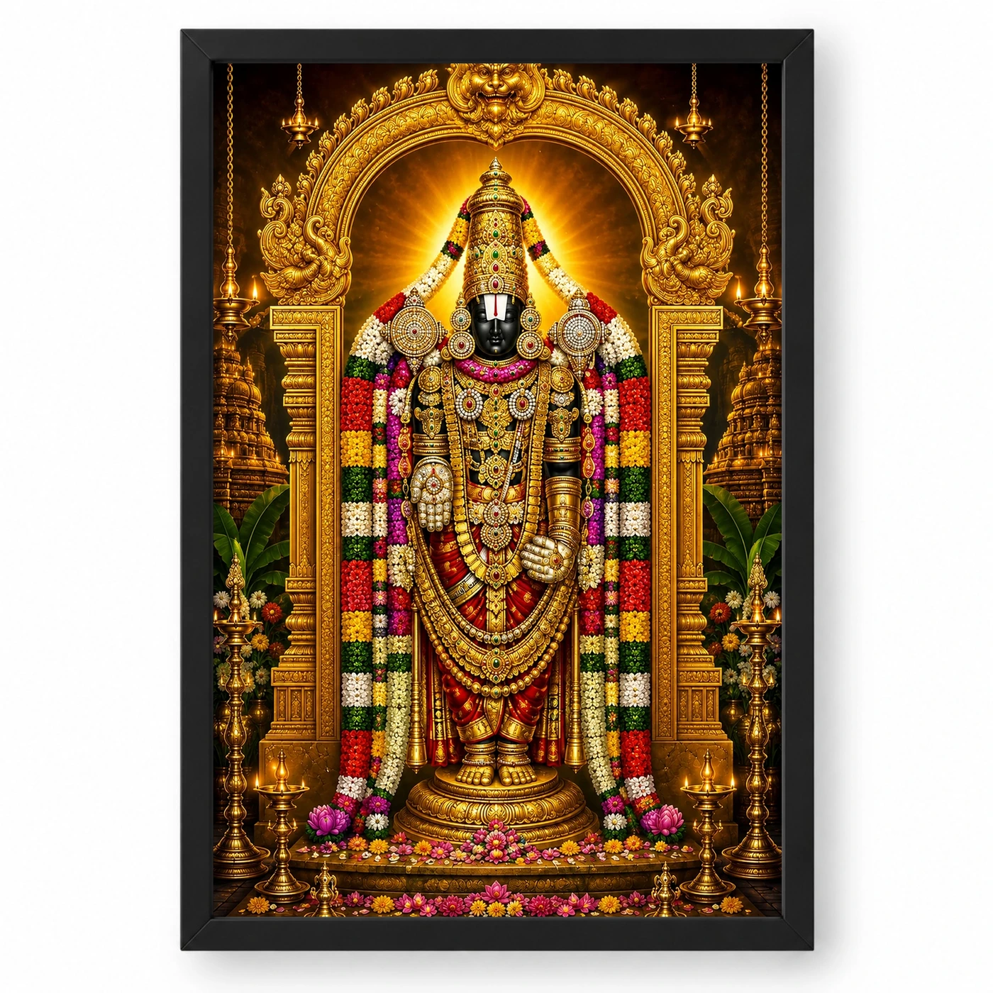 Tirupati Balaji Vivid Premium Spiritual Poster Art Photo Frame
