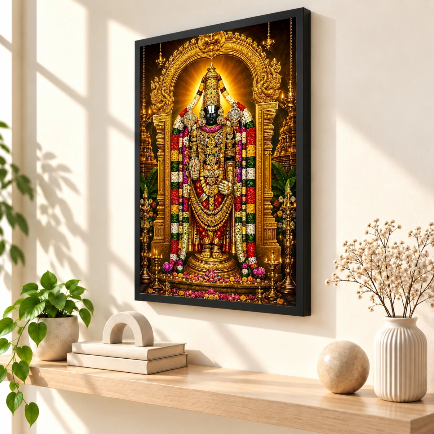 Tirupati Balaji Vivid Premium Spiritual Poster Art Photo Frame, view 2