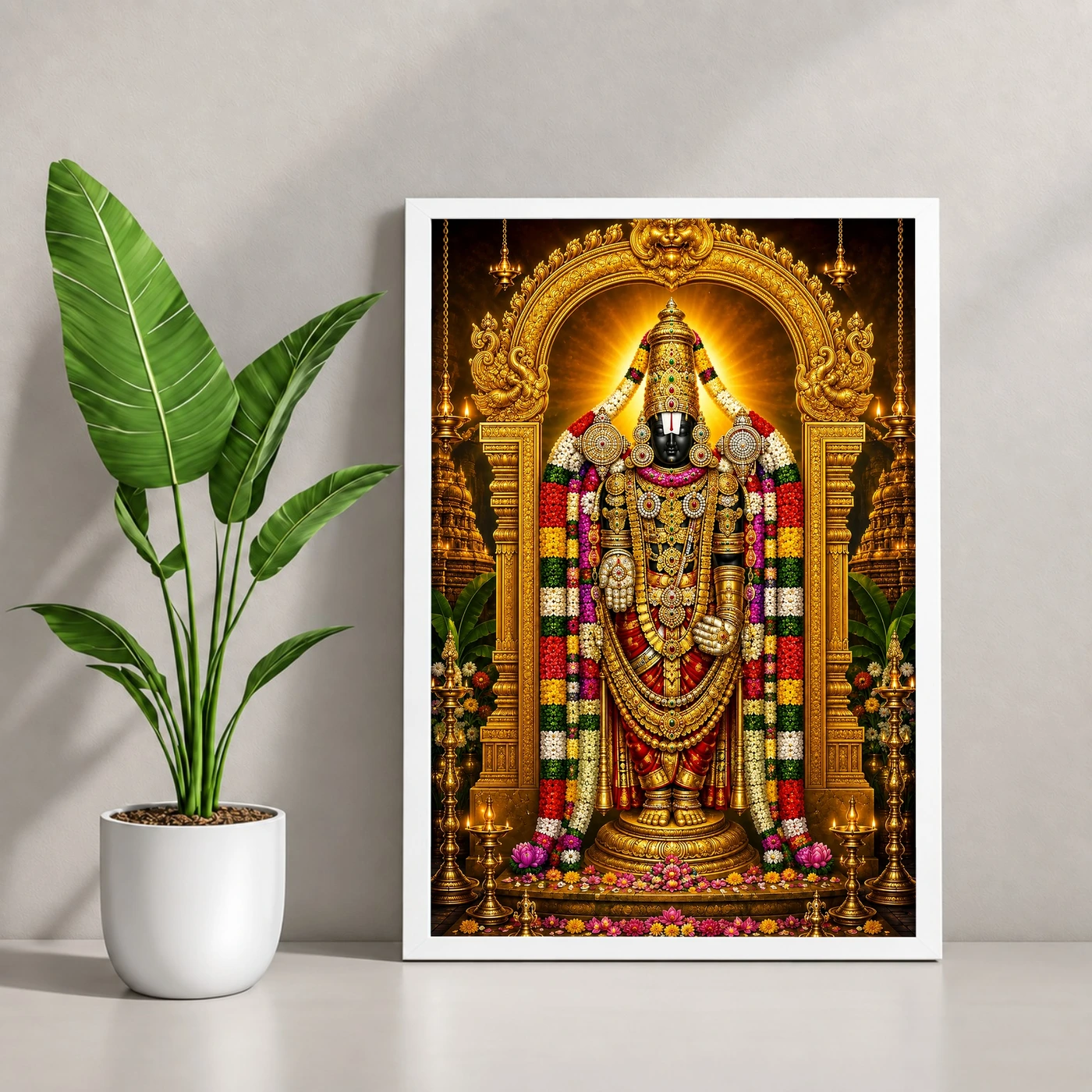 Tirupati Balaji Vivid Premium Spiritual Poster Art Photo Frame, view 4