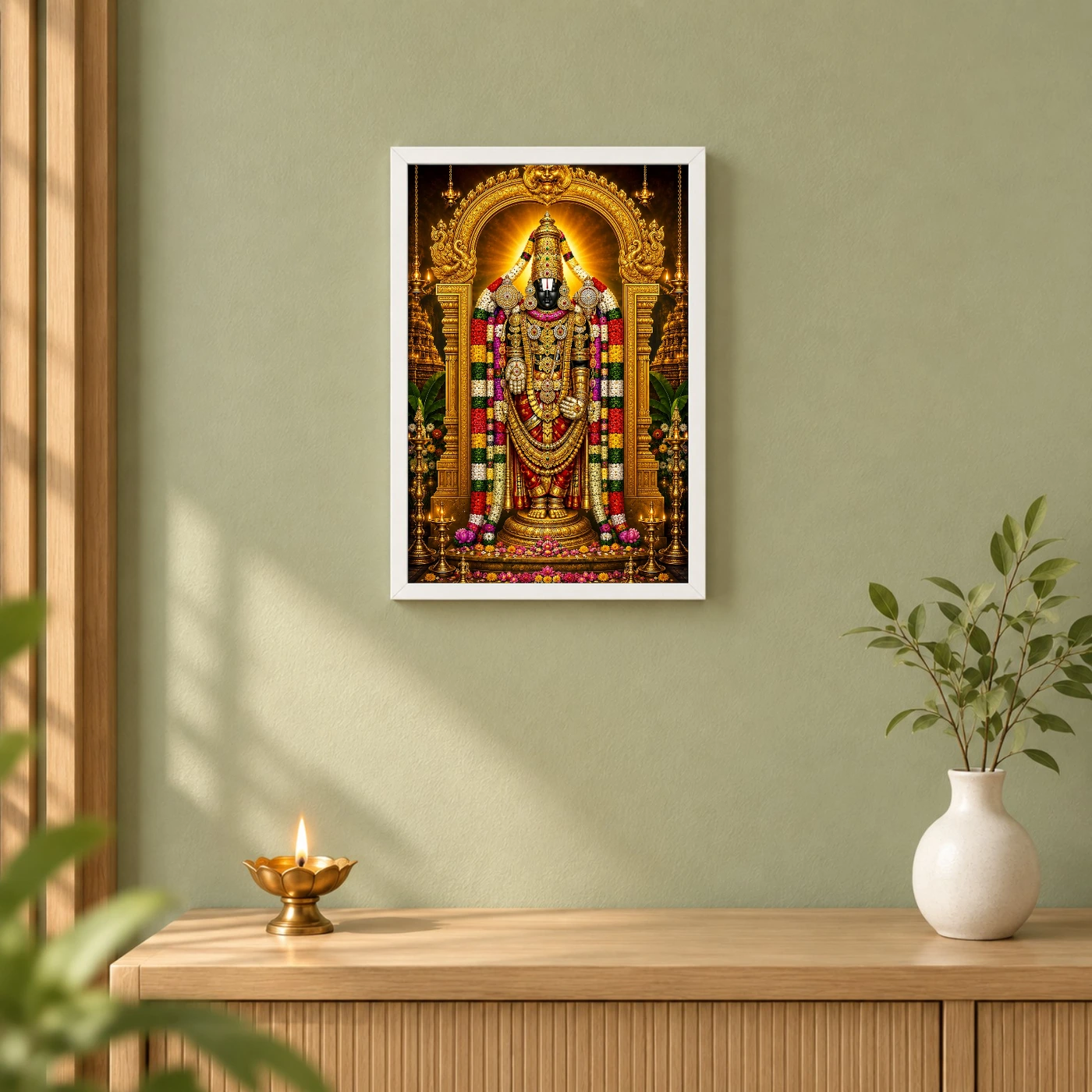 Tirupati Balaji Vivid Premium Spiritual Poster Art Photo Frame, view 6