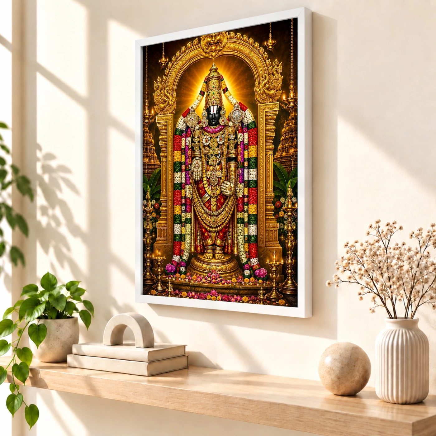Tirupati Balaji Vivid Premium Spiritual Poster Art Photo Frame, view 7