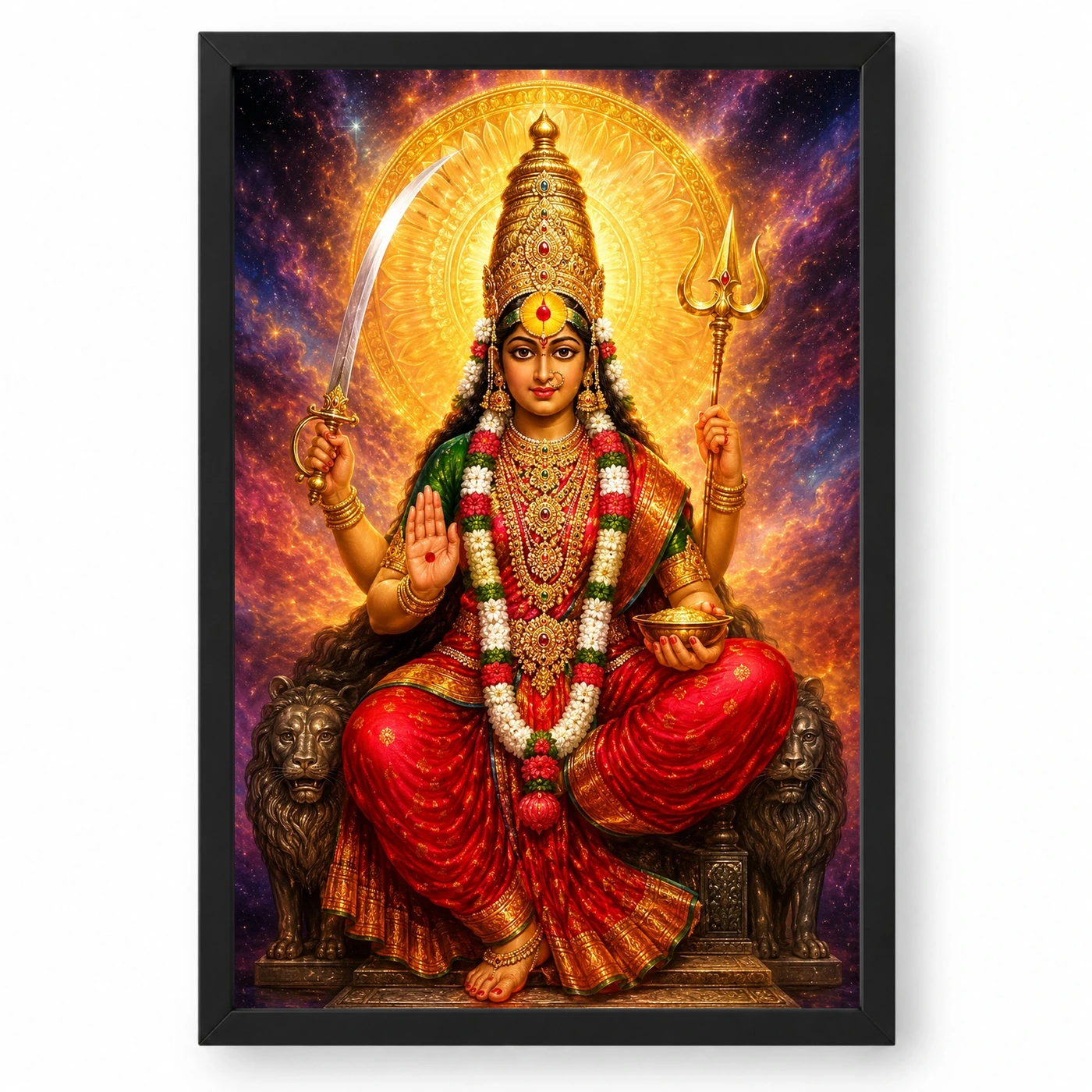 Tulja Bhavani Cosmic Celestial Aura Photo Frame