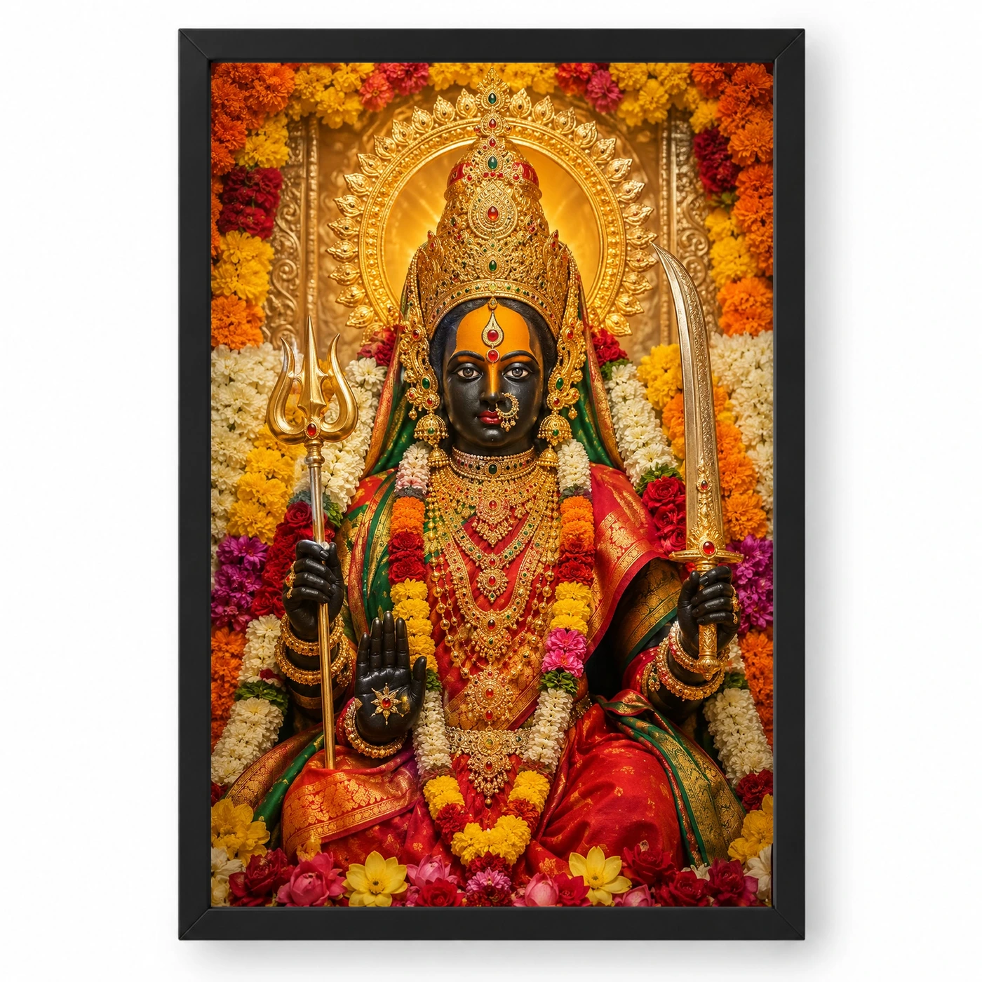 Tulja Bhavani Grand Festival Flower Decoration Photo Frame