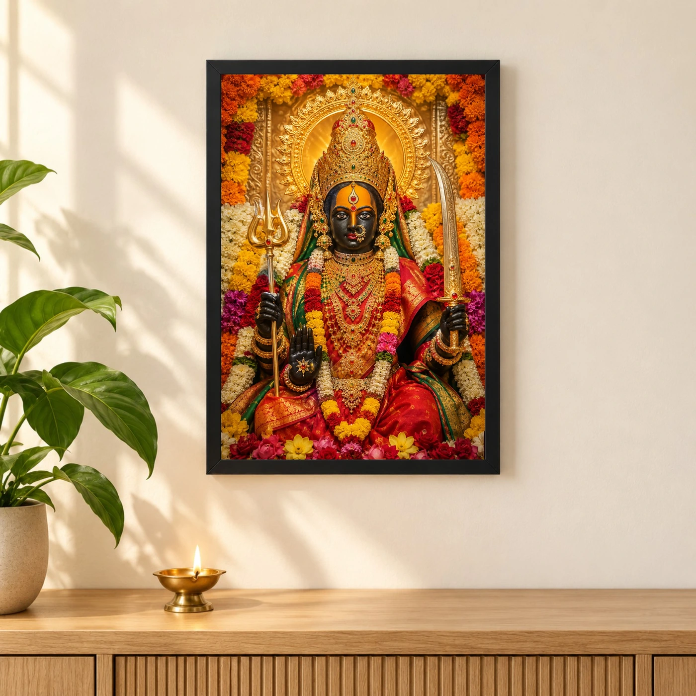 Tulja Bhavani Grand Festival Flower Decoration Photo Frame, view 3