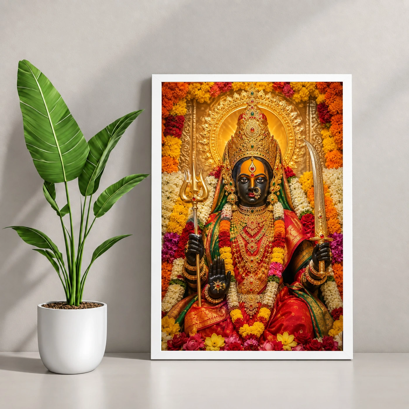 Tulja Bhavani Grand Festival Flower Decoration Photo Frame, view 4