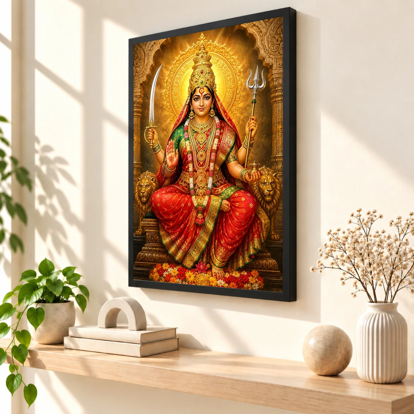 Tulja Bhavani Heritage Temple Architecture Backdrop Photo Frame, view 2