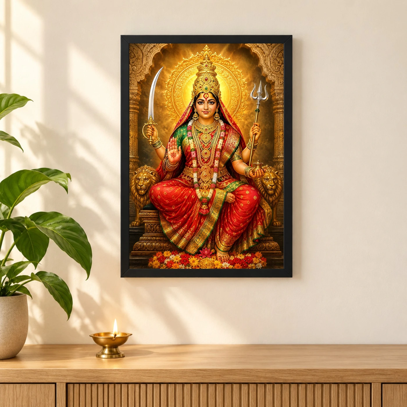 Tulja Bhavani Heritage Temple Architecture Backdrop Photo Frame, view 3