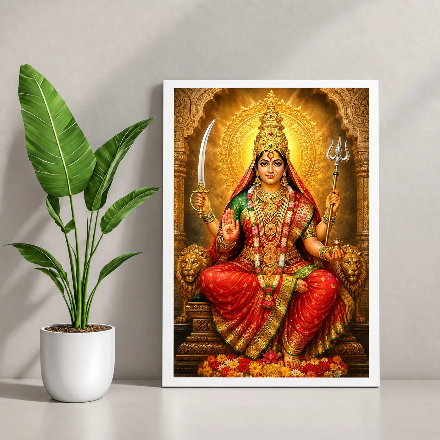Tulja Bhavani Heritage Temple Architecture Backdrop Photo Frame, view 4