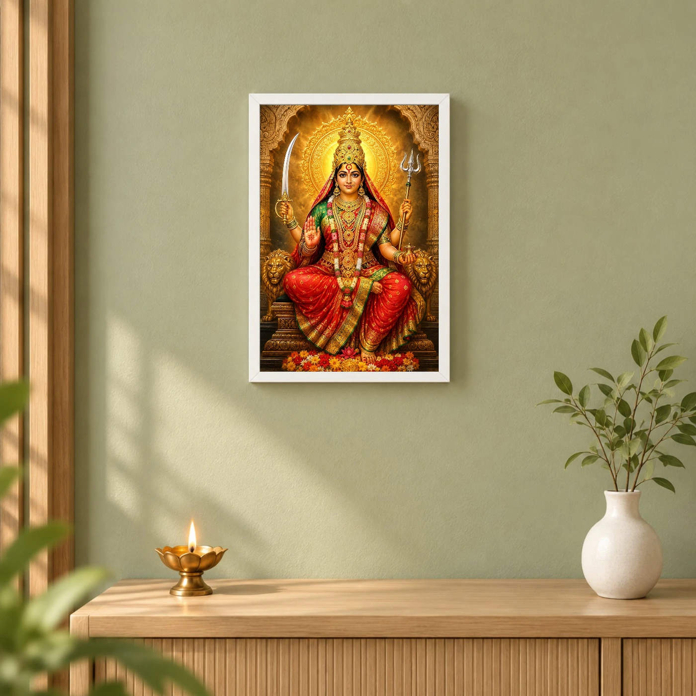 Tulja Bhavani Heritage Temple Architecture Backdrop Photo Frame, view 6