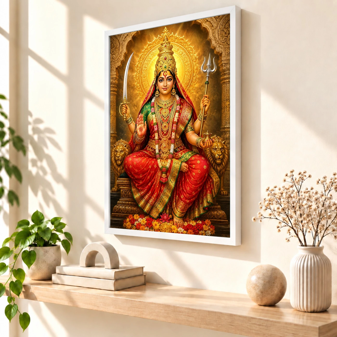 Tulja Bhavani Heritage Temple Architecture Backdrop Photo Frame, view 7