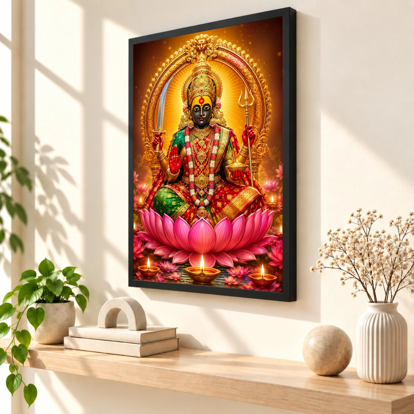 Tulja Bhavani Lotus And Diya Radiance Photo Frame, view 2