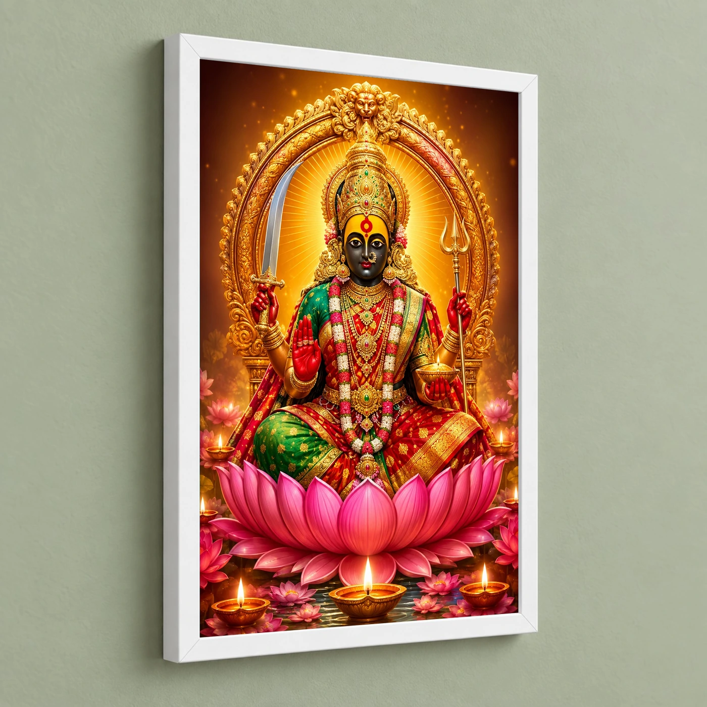 Tulja Bhavani Lotus And Diya Radiance Photo Frame, view 5