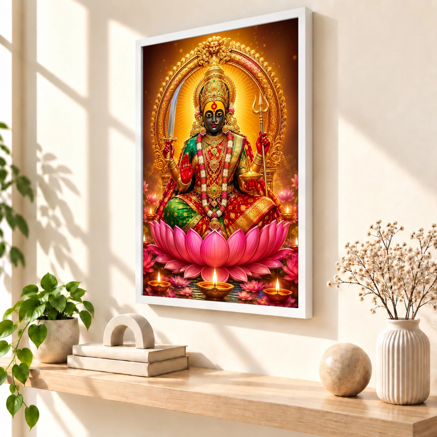Tulja Bhavani Lotus And Diya Radiance Photo Frame, view 7