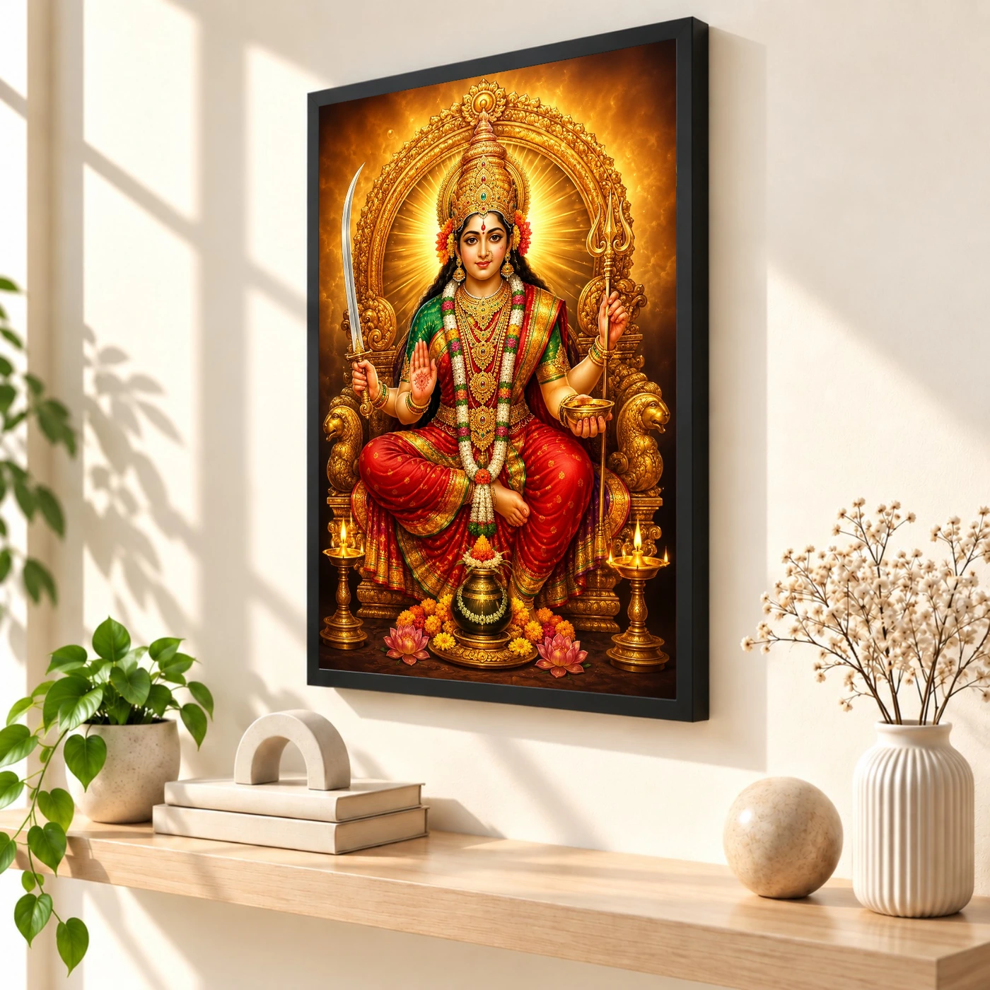 Tulja Bhavani Peaceful Home Mandir Composition Photo Frame, view 2