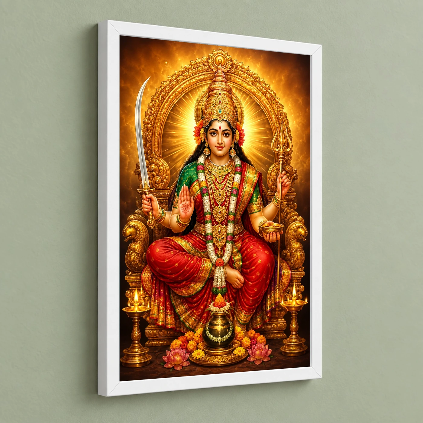 Tulja Bhavani Peaceful Home Mandir Composition Photo Frame, view 5