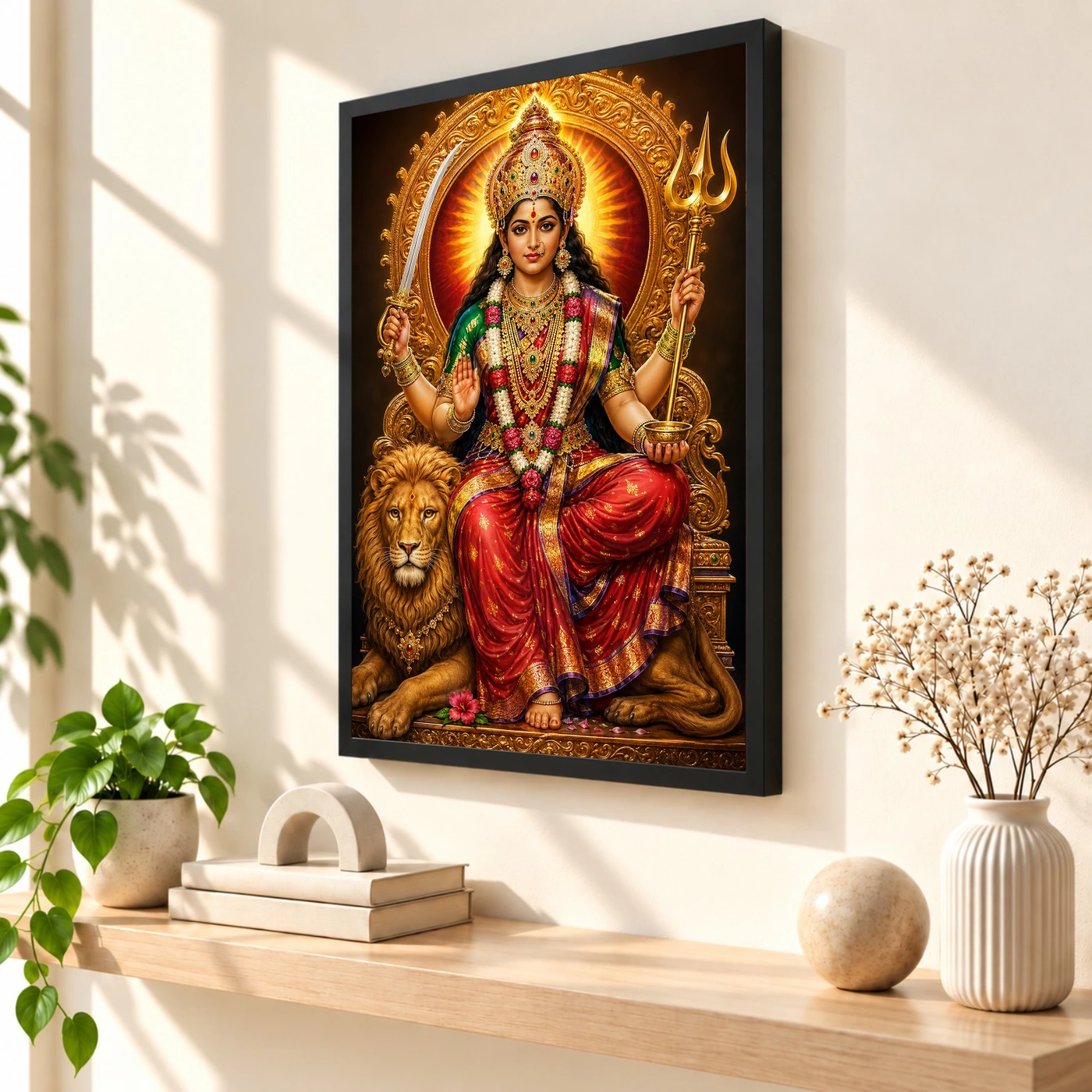 Tulja Bhavani Royal Jewel-Toned Portrait Photo Frame, view 2