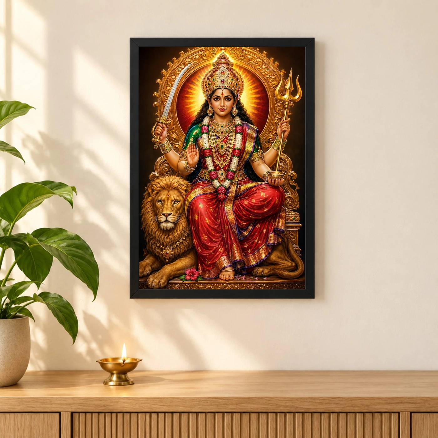 Tulja Bhavani Royal Jewel-Toned Portrait Photo Frame, view 3