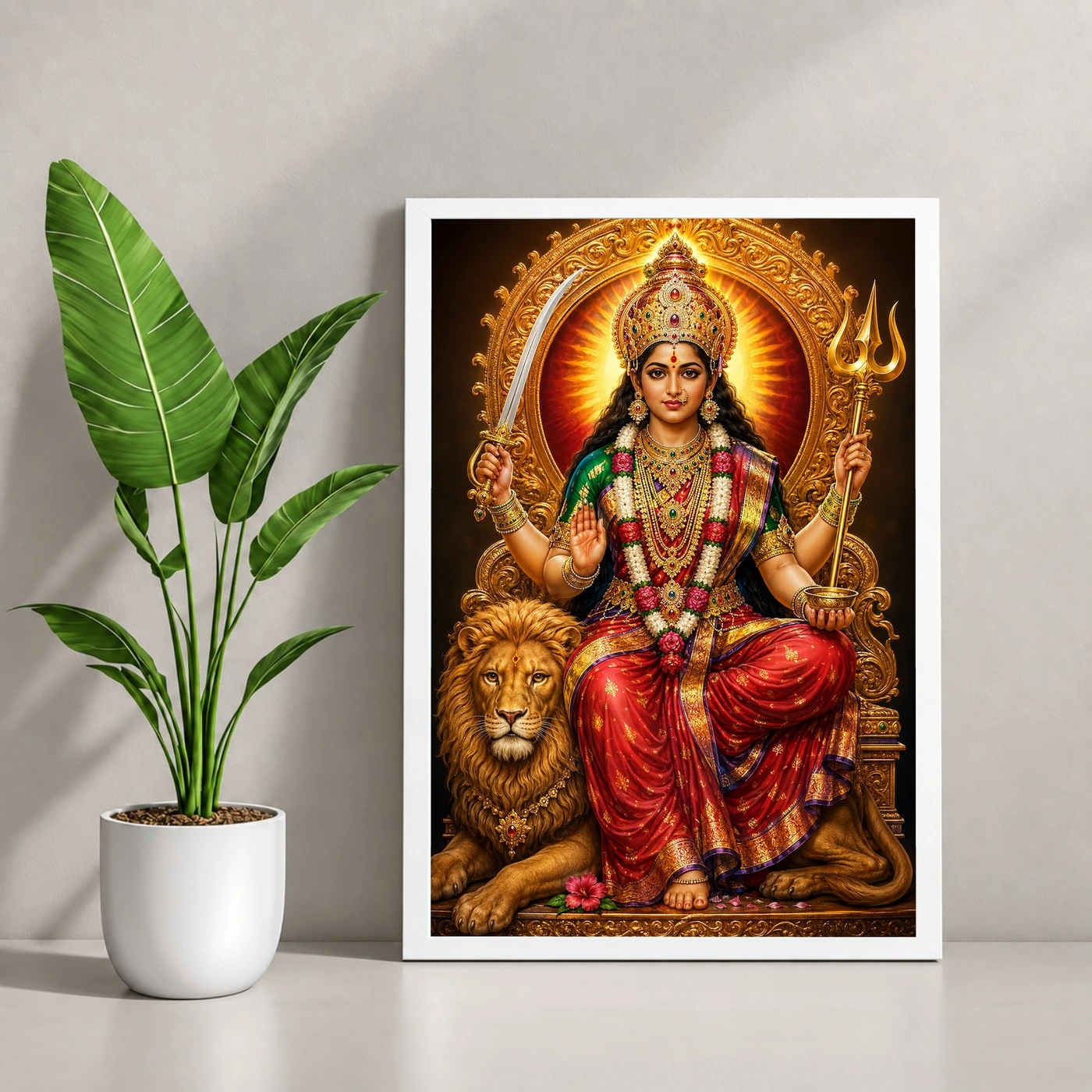 Tulja Bhavani Royal Jewel-Toned Portrait Photo Frame, view 4