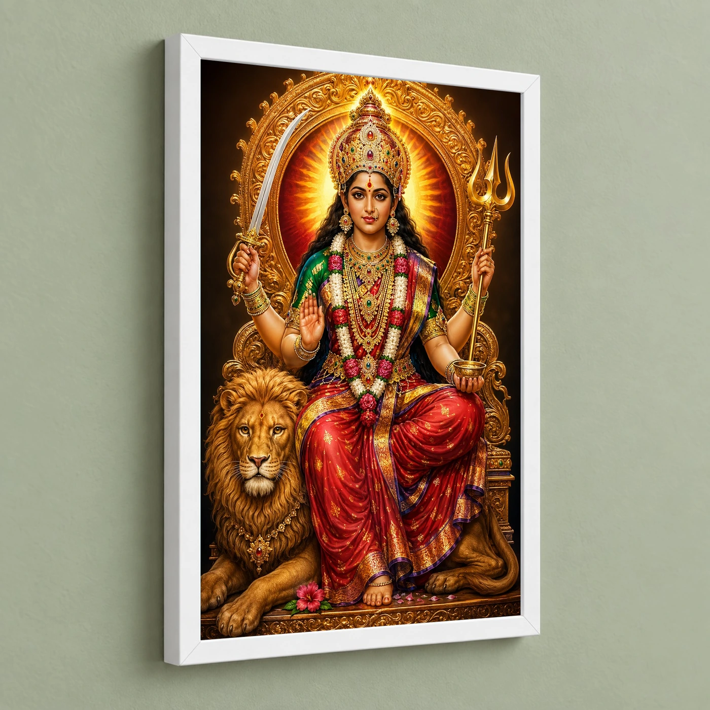 Tulja Bhavani Royal Jewel-Toned Portrait Photo Frame, view 5
