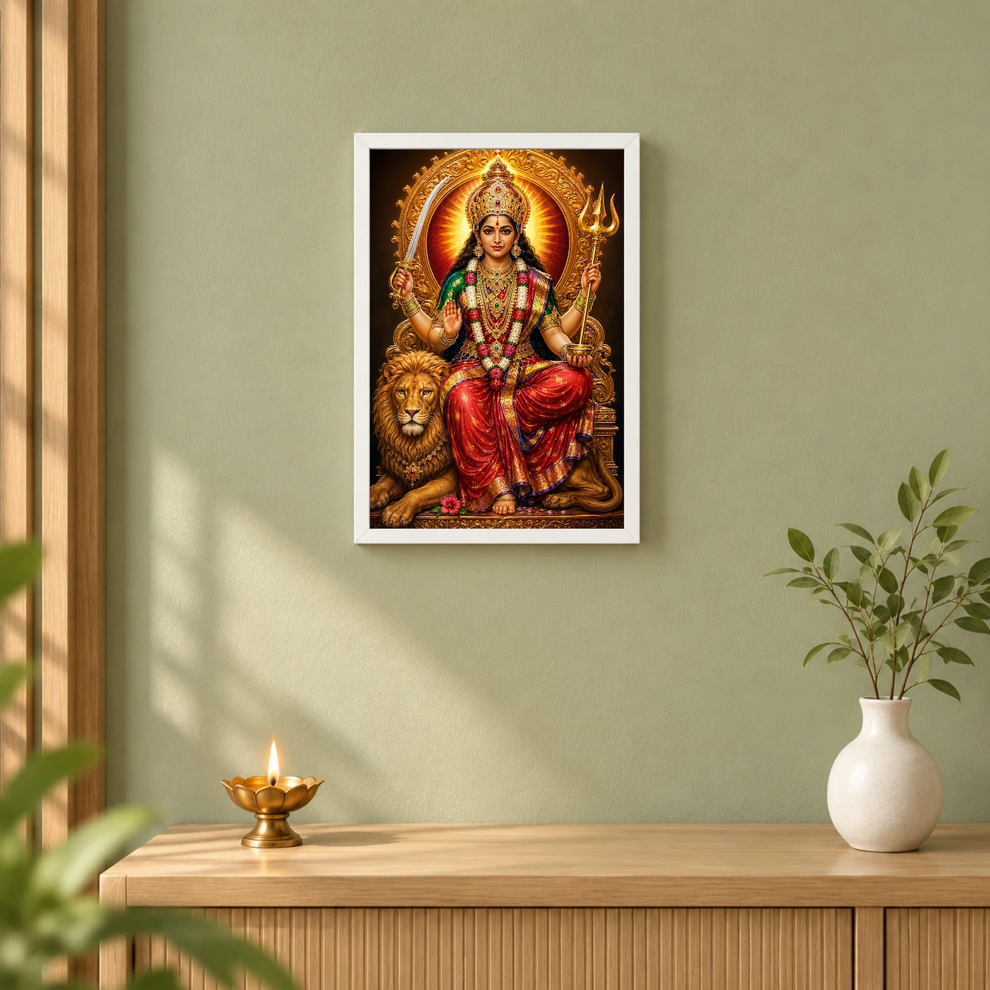 Tulja Bhavani Royal Jewel-Toned Portrait Photo Frame, view 6