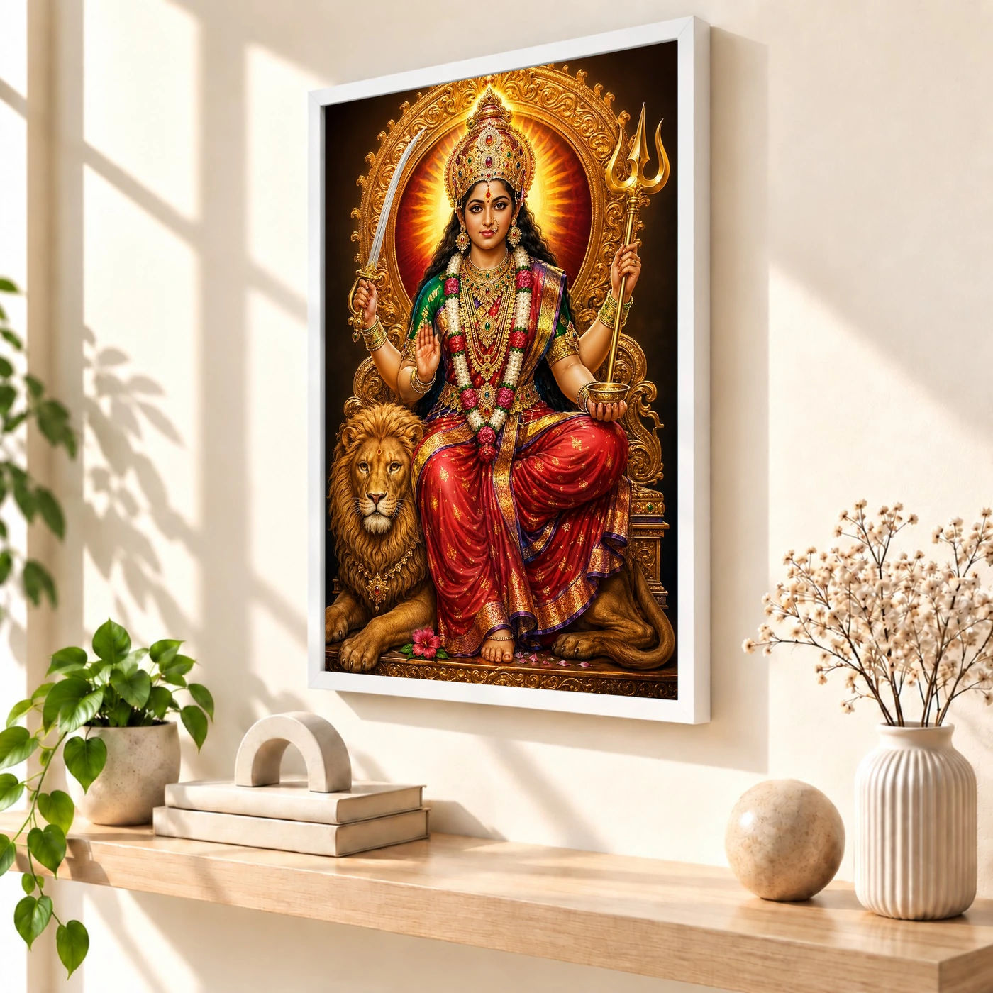 Tulja Bhavani Royal Jewel-Toned Portrait Photo Frame, view 7