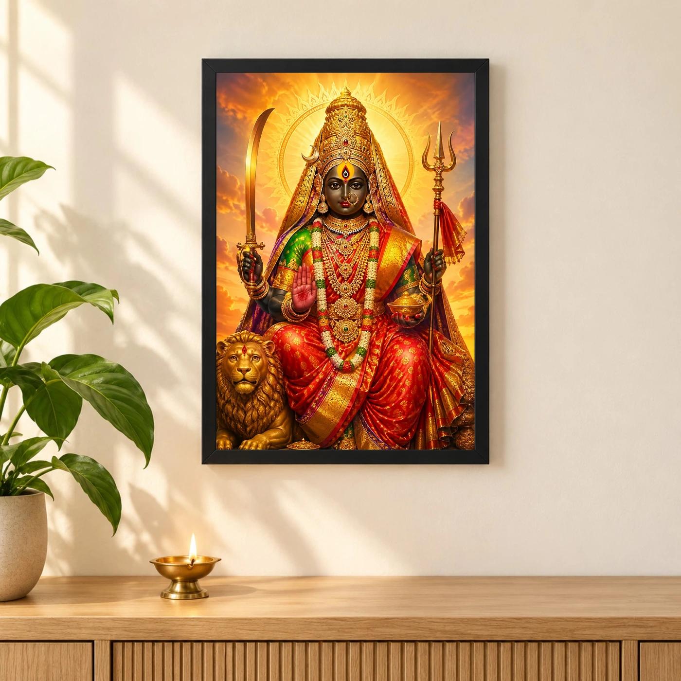 Tulja Bhavani Serene Sunrise Blessing Photo Frame, view 3