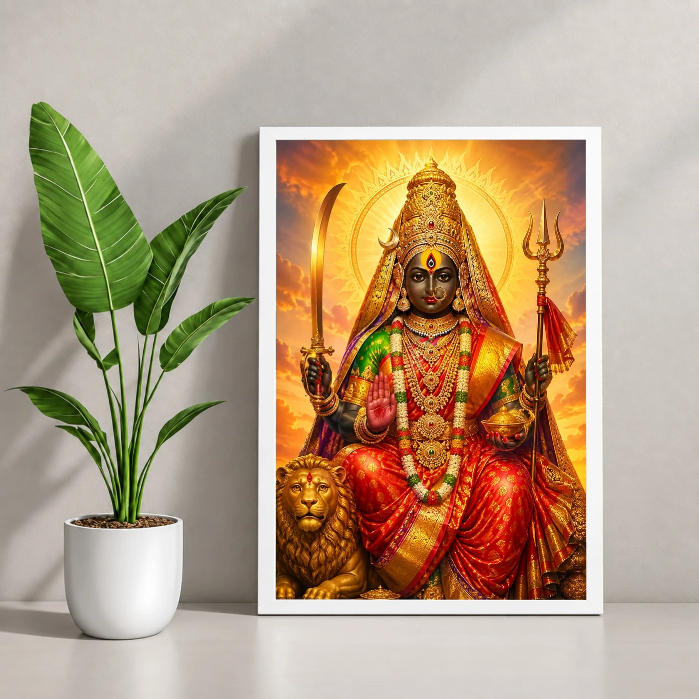 Tulja Bhavani Serene Sunrise Blessing Photo Frame, view 4