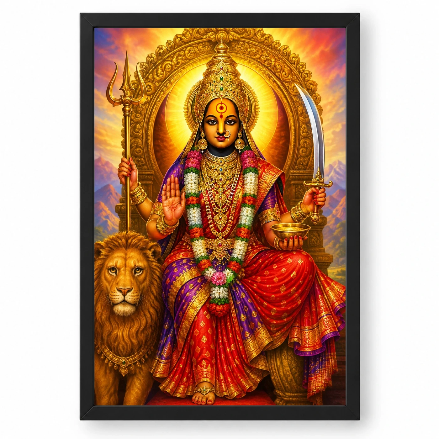 Tulja Bhavani Vivid Premium Spiritual Poster Art Photo Frame