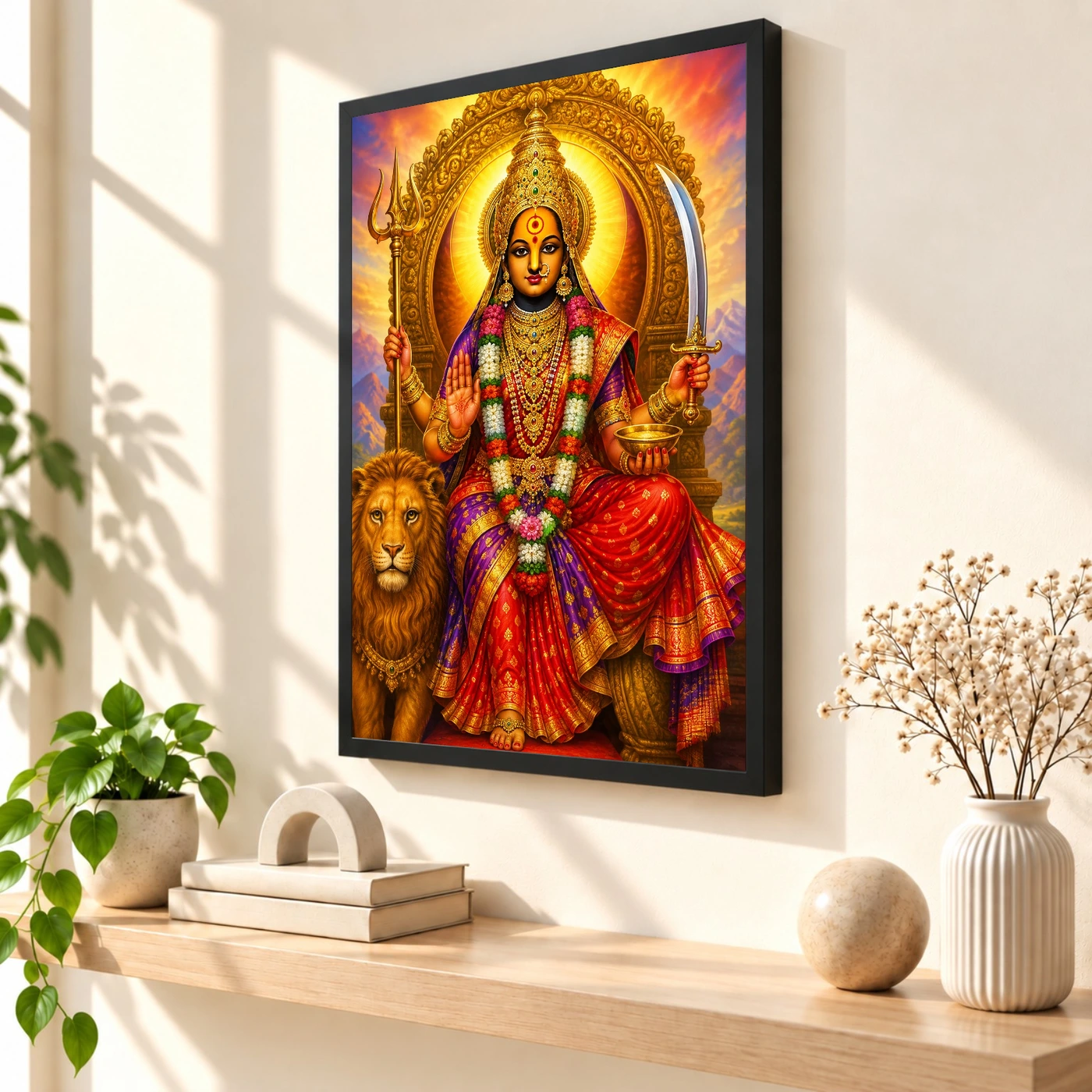 Tulja Bhavani Vivid Premium Spiritual Poster Art Photo Frame, view 2