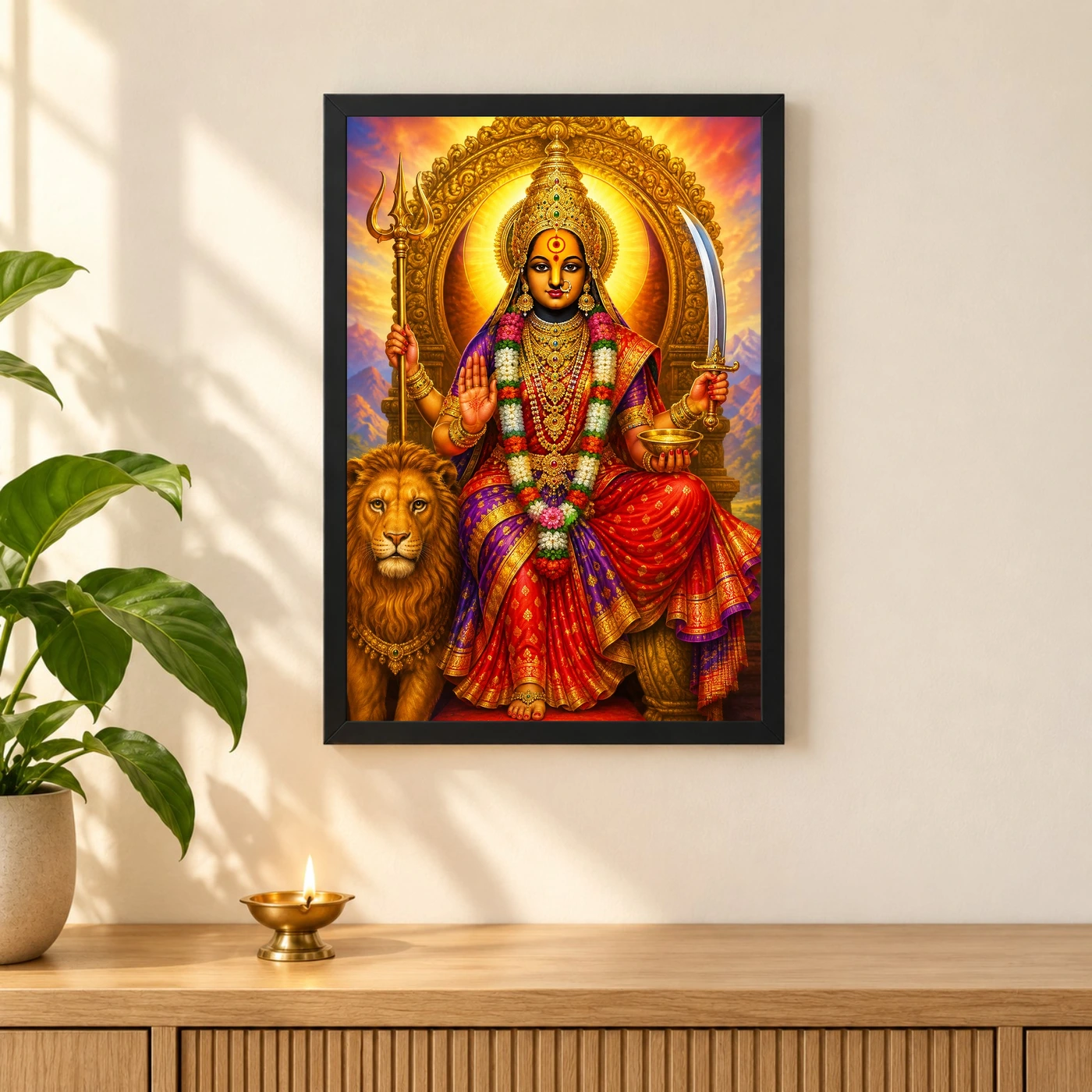 Tulja Bhavani Vivid Premium Spiritual Poster Art Photo Frame, view 3