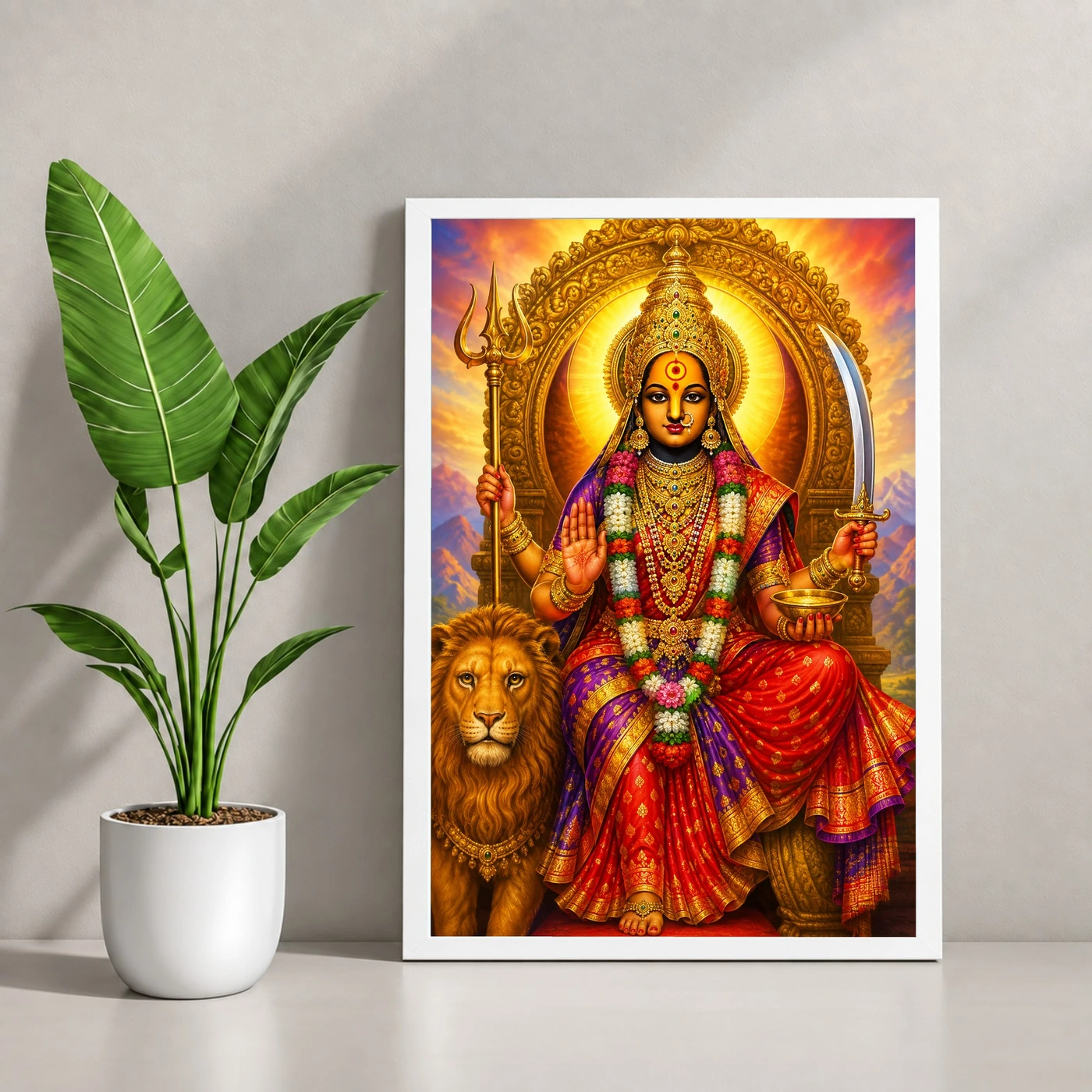 Tulja Bhavani Vivid Premium Spiritual Poster Art Photo Frame, view 4