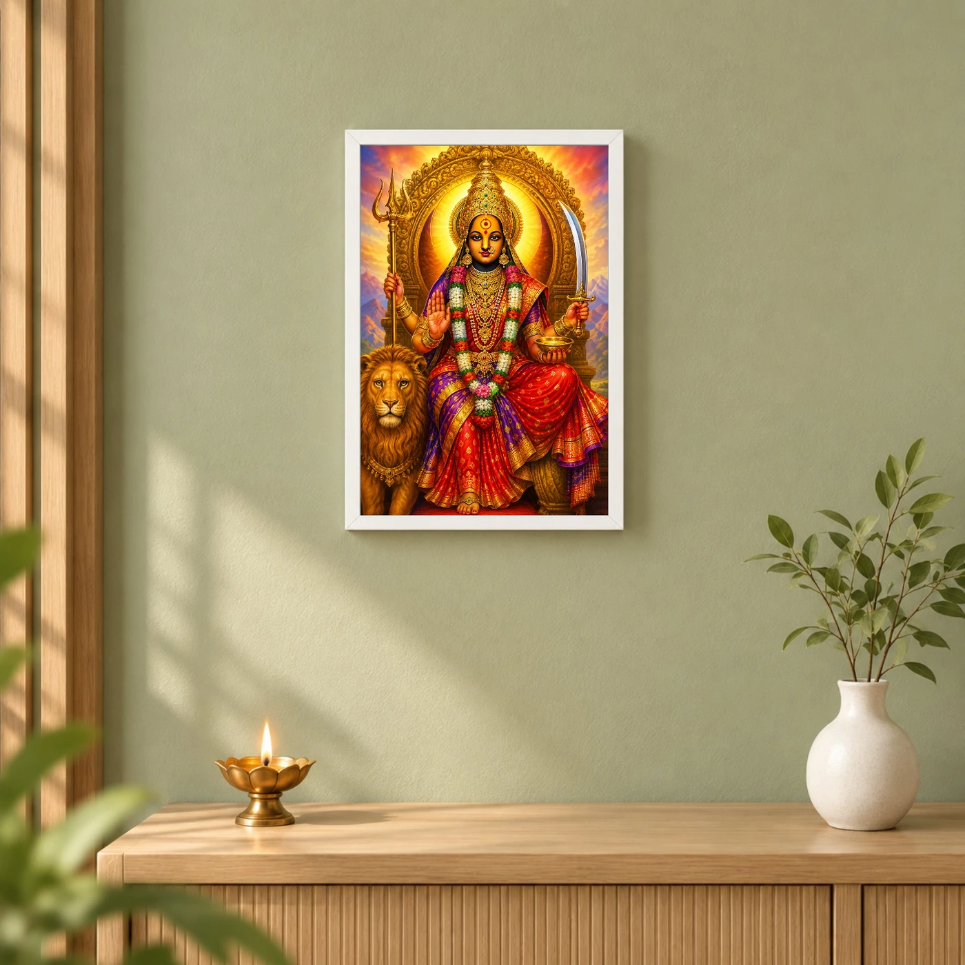 Tulja Bhavani Vivid Premium Spiritual Poster Art Photo Frame, view 6