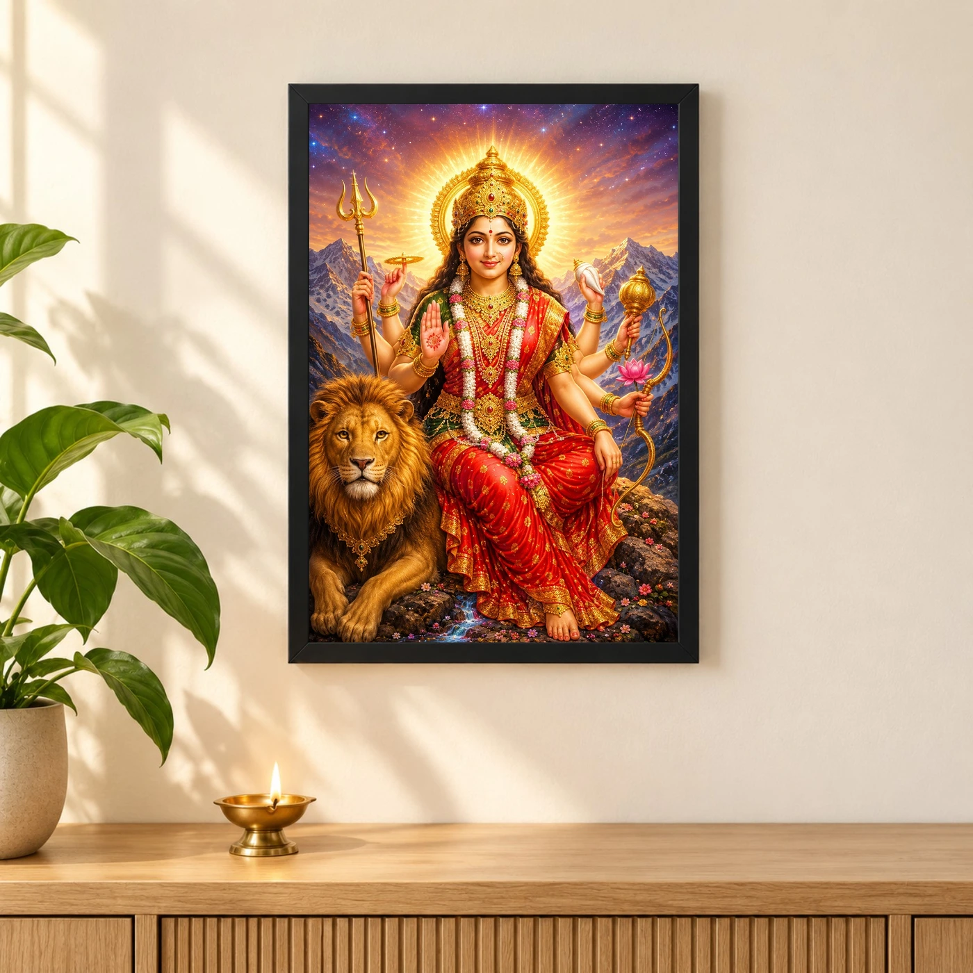 Vaishno Devi Cosmic Celestial Aura Photo Frame, view 3