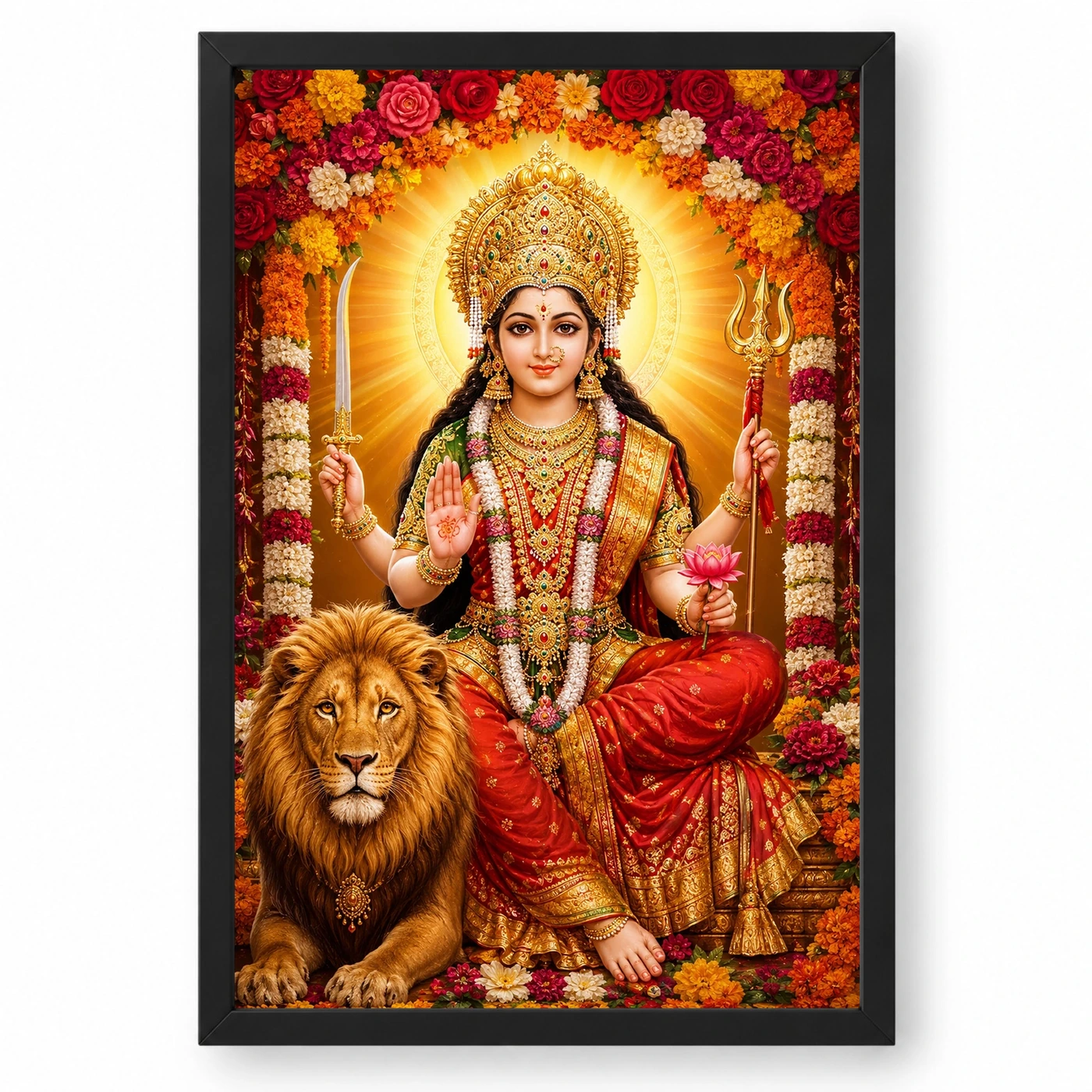 Vaishno Devi Grand Festival Flower Decoration Photo Frame