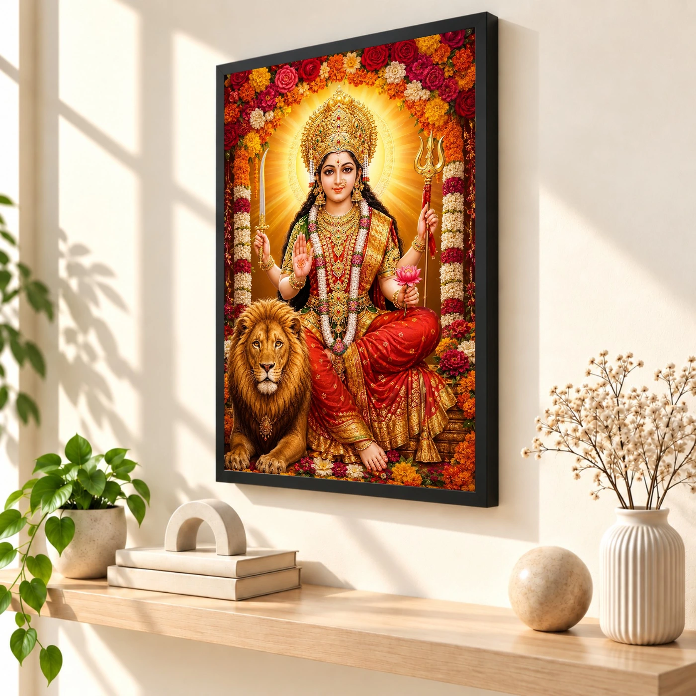 Vaishno Devi Grand Festival Flower Decoration Photo Frame, view 2