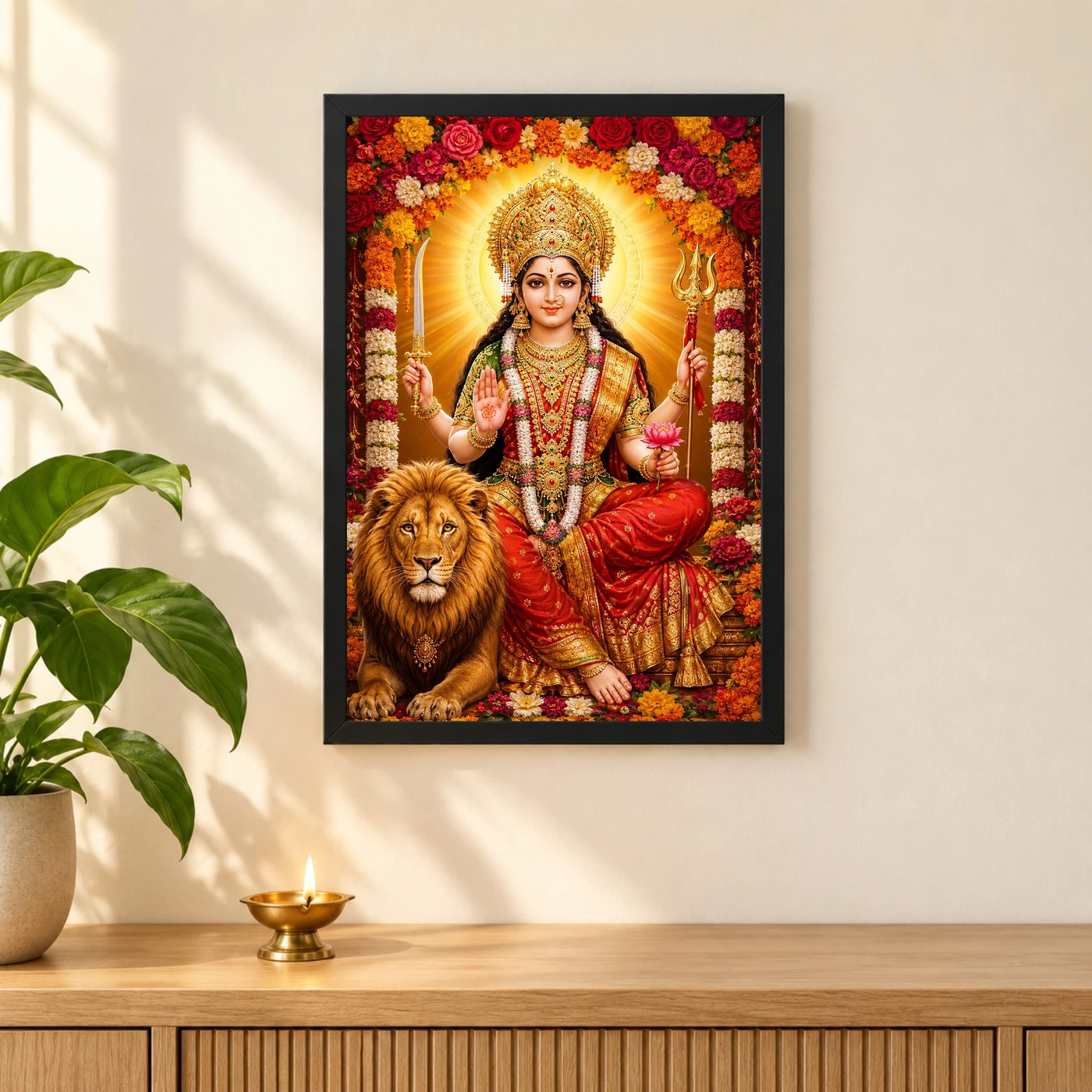 Vaishno Devi Grand Festival Flower Decoration Photo Frame, view 3