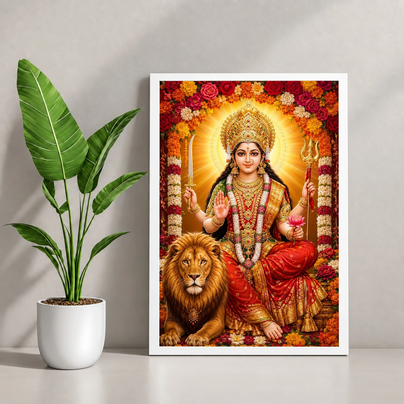 Vaishno Devi Grand Festival Flower Decoration Photo Frame, view 4