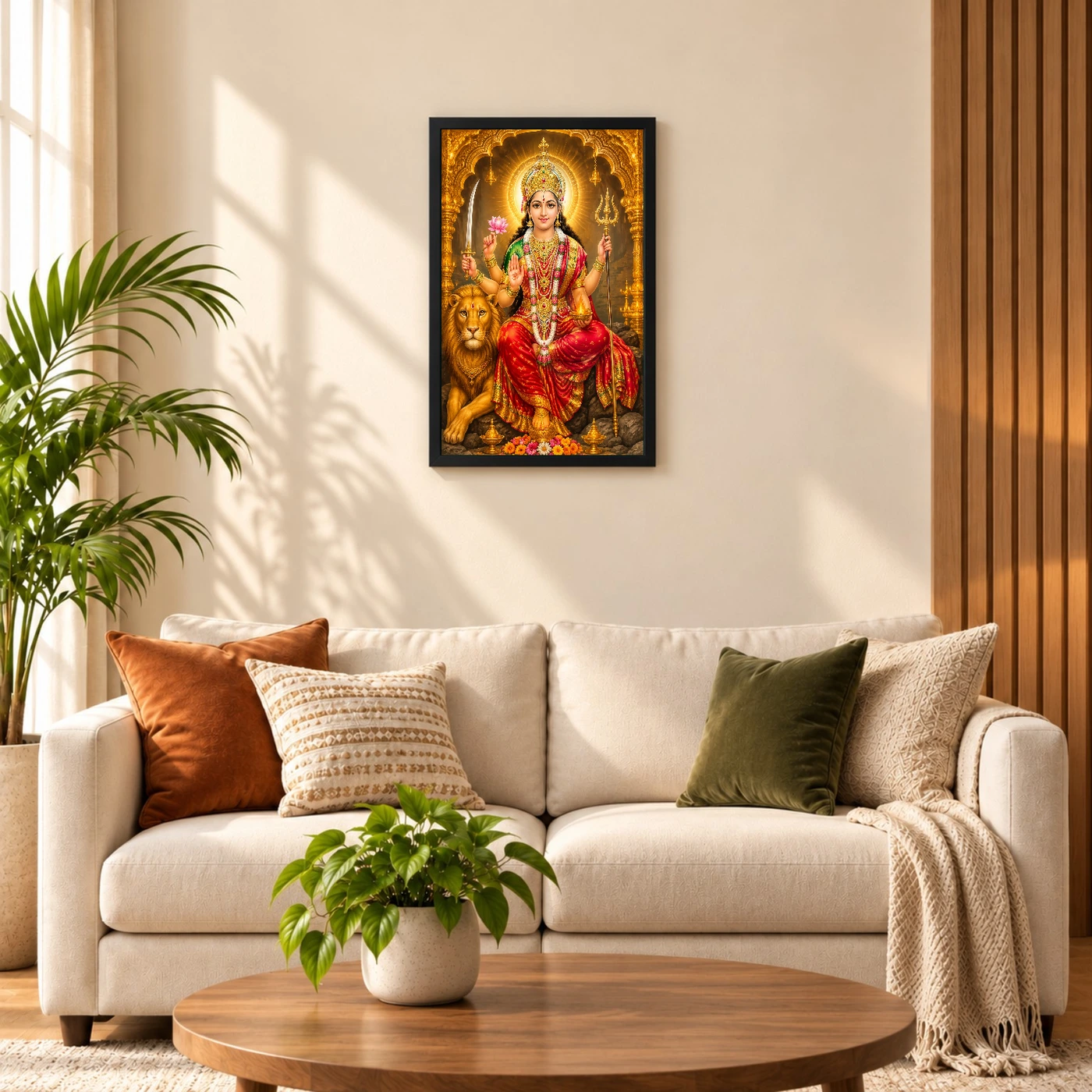 Vaishno Devi Ornate Golden Temple Darshan Photo Frame, view 8