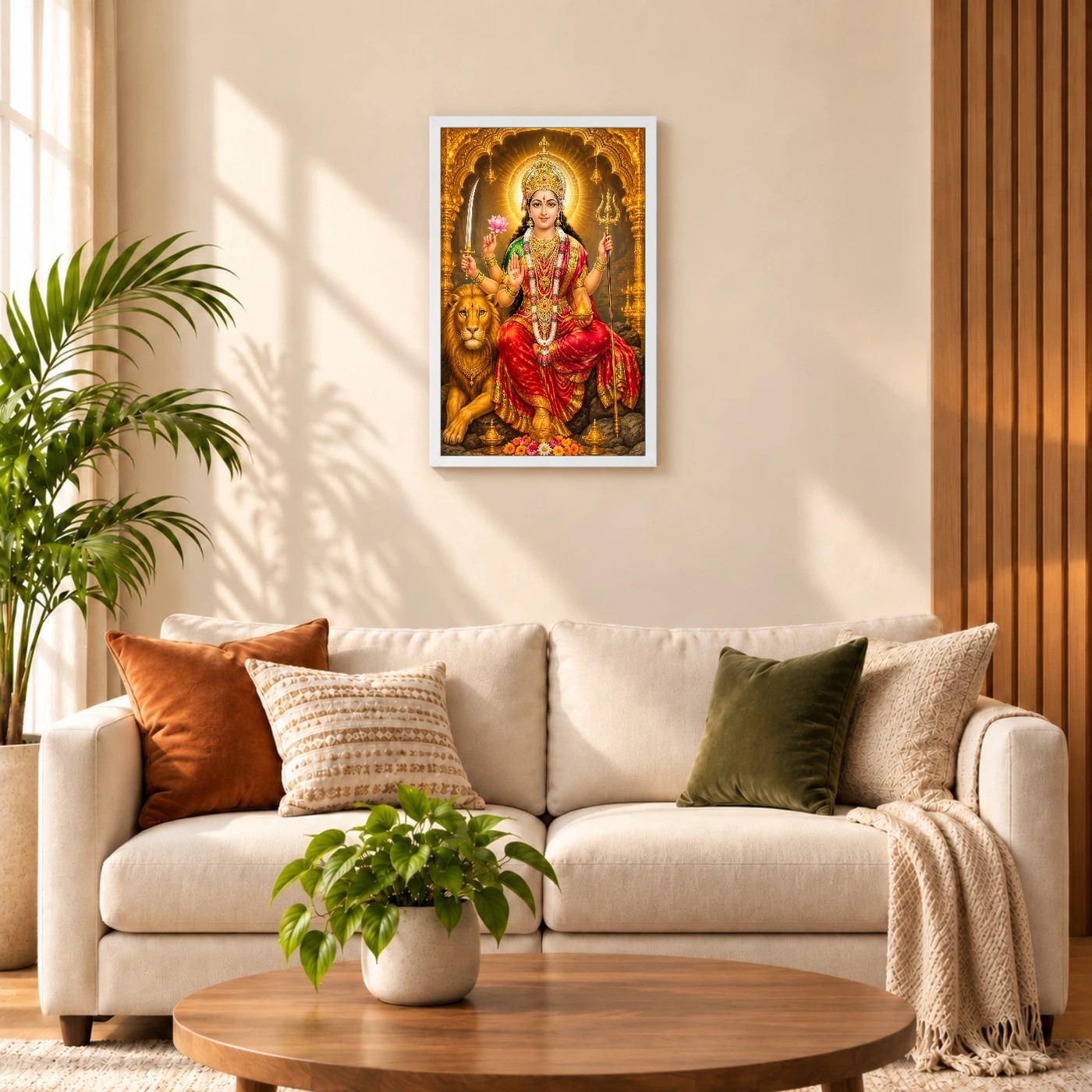 Vaishno Devi Ornate Golden Temple Darshan Photo Frame, view 9