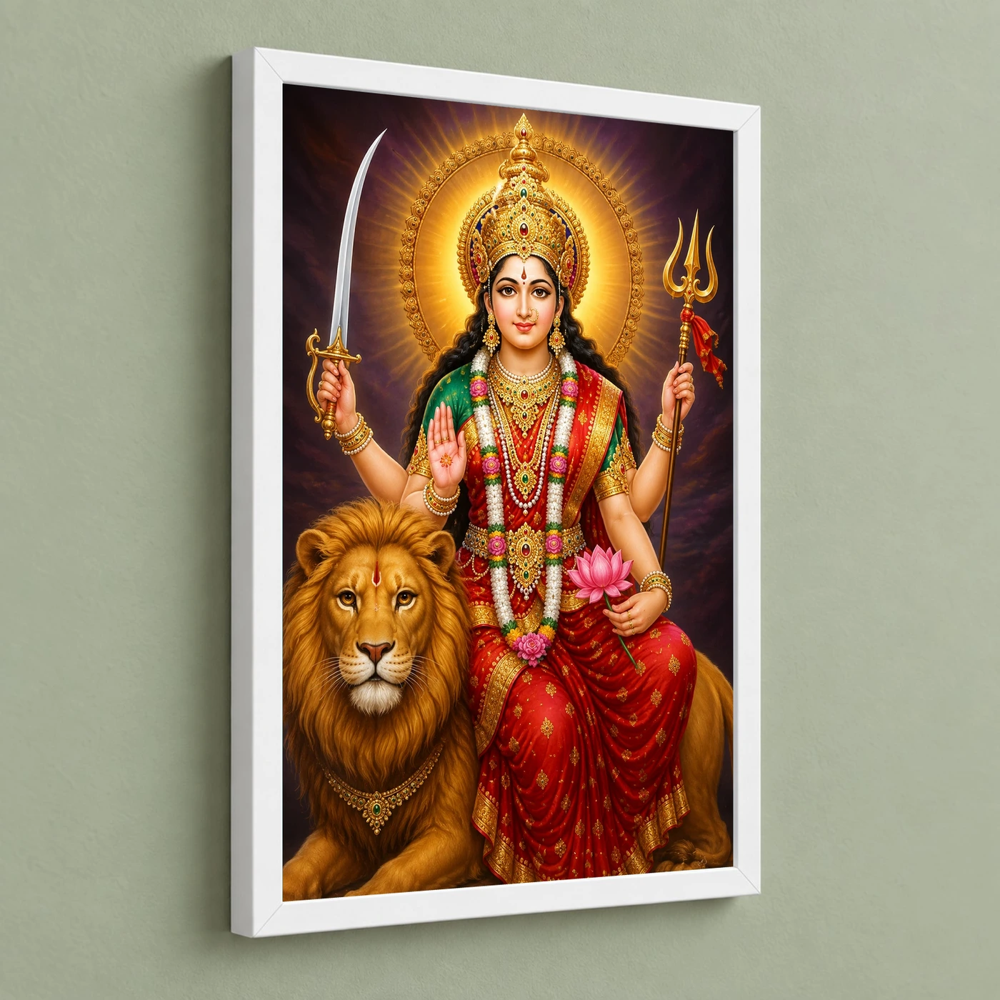 Vaishno Devi Peaceful Home Mandir Composition Photo Frame, view 5