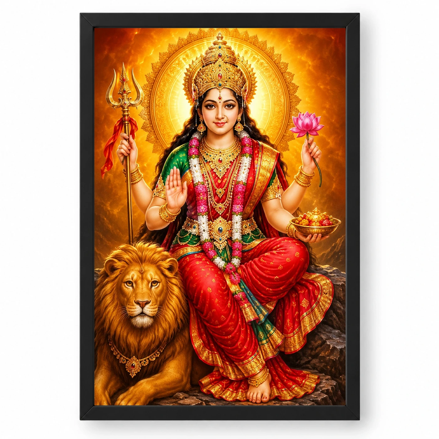 Vaishno Devi Royal Jewel-Toned Portrait Photo Frame