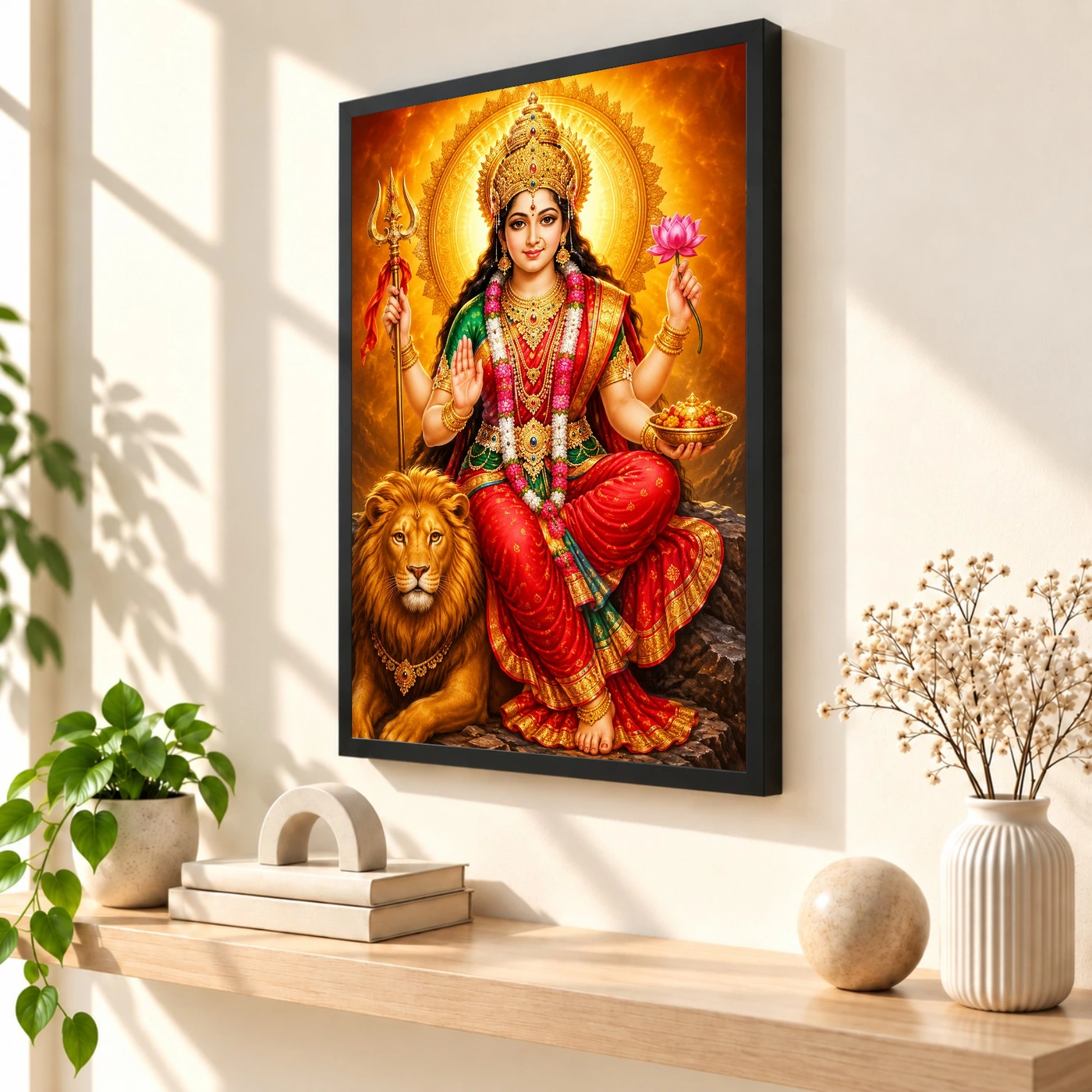 Vaishno Devi Royal Jewel-Toned Portrait Photo Frame, view 2