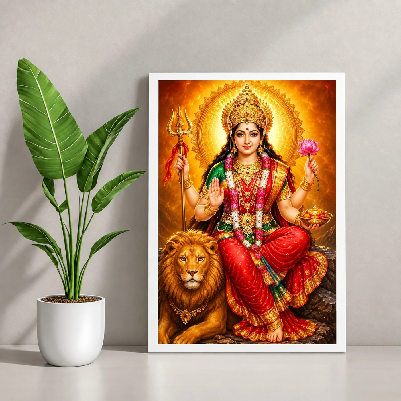 Vaishno Devi Royal Jewel-Toned Portrait Photo Frame, view 4